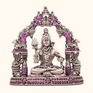 Antique Shiv Ji Murti 925 Silver with Rhodium and Lacquer coating for Anti-tarnish.